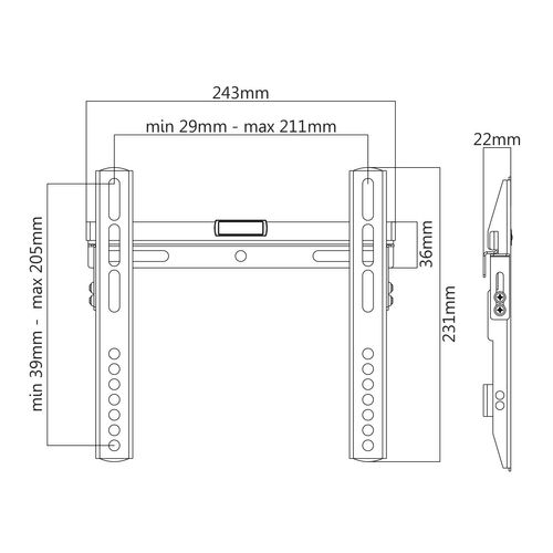 Support Mural Fixe Pour écran TV  23"-42"