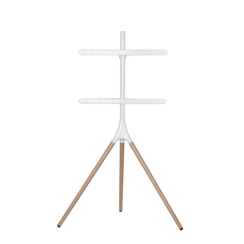 Support Chevalet Design Scandinave Pour TV 45''- 65'', Blanc/hêtre