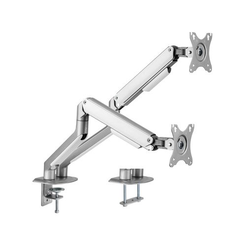 Support De Bureau Full Motion Pour 2 écrans PC 17"-32", Gris
