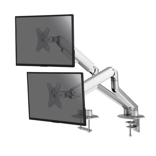 Support De Bureau Full Motion Pour 2 écrans PC 17"-32", Gris