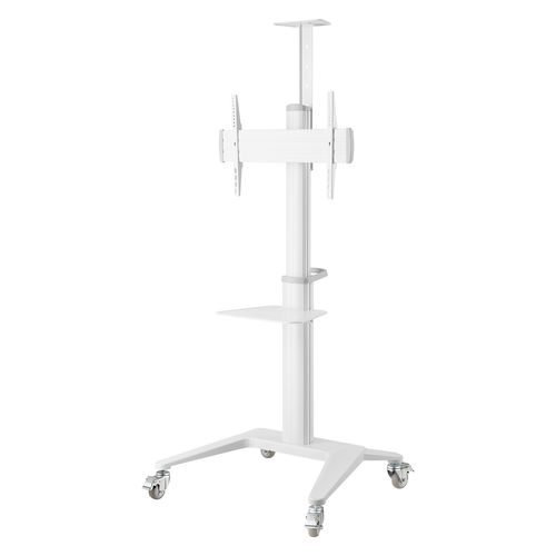 Support Mobile Pour écran Visioconférence 37''-70'' Hauteur 125-160cm Blanc