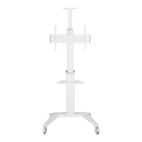 Support Mobile Pour écran Visioconférence 37''-70'' Hauteur 125-160cm Blanc