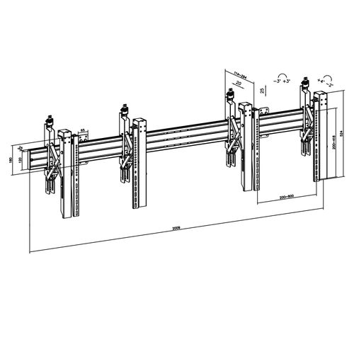 Support TV Mural - Push Pull 2 écrans 45"-55"