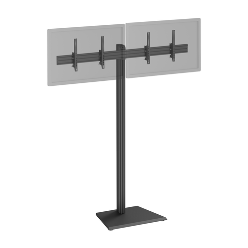 Support TV Sur Pied - 2 écrans 50'' - 55'' Hauteur 240cm à Poser, Inclinable Noir