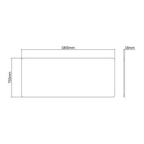 Plateau De Bureau Bords Arrondis 180x75cm, Blanc