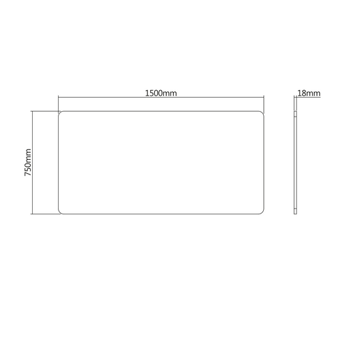 Plateau De Bureau Bords Arrondis 150x75cm, Bois Clair Rustique