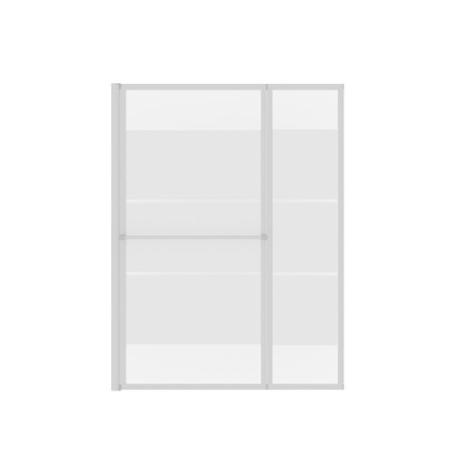 Pare Baignoire Relevable 139x105cm Avec Volet - Verre Transparent Avec Bande Depolie