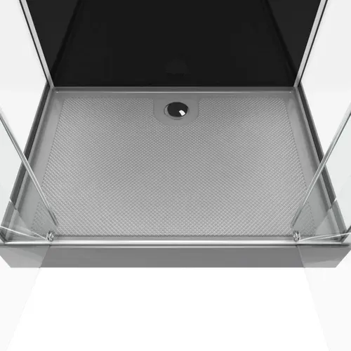 Cabine De Douche Avec Portes Sérigraphiées - 110x80x235 Cm - Gris Clair