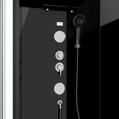 Cabine De Douche Black Mirror 2 Rectangle - 110x80x220 Cm - Noir