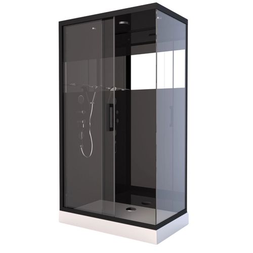 Cabine De Douche Black Mirror 2 Rectangle - 110x80x220 Cm - Noir