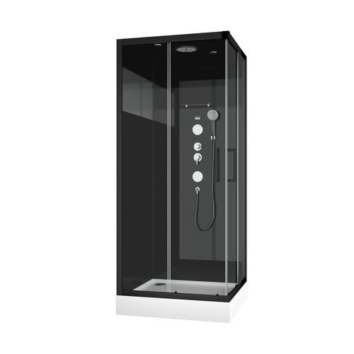 Cabine De Douche Black Mirror Carrée - 90x90 Cm - Noir