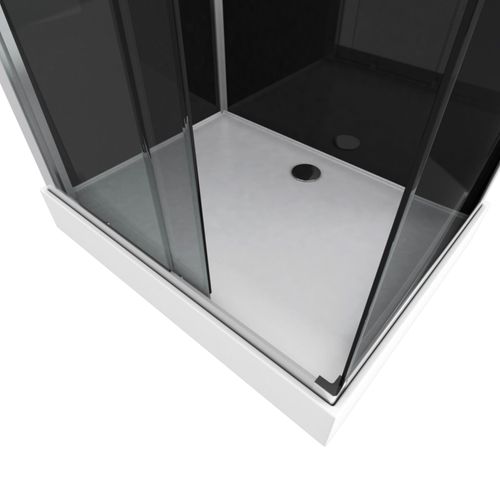 Cabine De Douche Avec Système Hydromassant - 110x80x215 Cm - Gris Clair