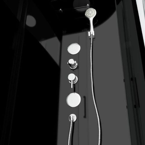 Cabine De Douche Avec Système Hydromassant - 110x80x215 Cm - Gris Clair