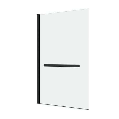 Pare Baignoire Pivotant Avec Porte-serviette 85x150cm - Profilé Noir - Verre 6mm - Tshape Dark