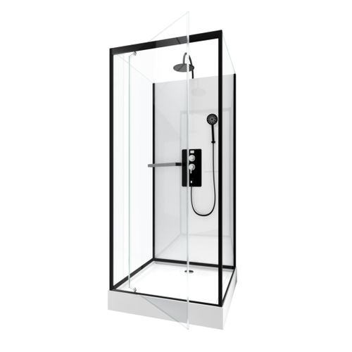 Cabine De Douche Style Indus - 90x90x230 Cm - Noir