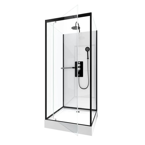 Cabine De Douche Style Indus - 90x90x230 Cm - Noir