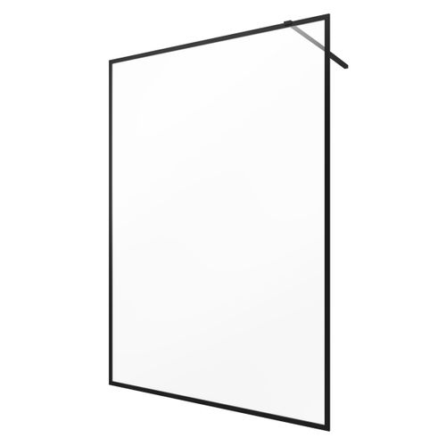 Paroi De Douche 140x200 Cm - Cadre Et Bras Aluminium Noir Mat - Dark Contouring