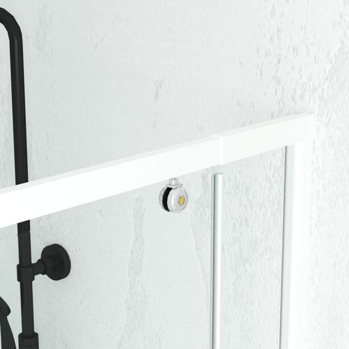 Porte De Douche Pivotante En Verre Trempé - 80x185 Cm - Blanc