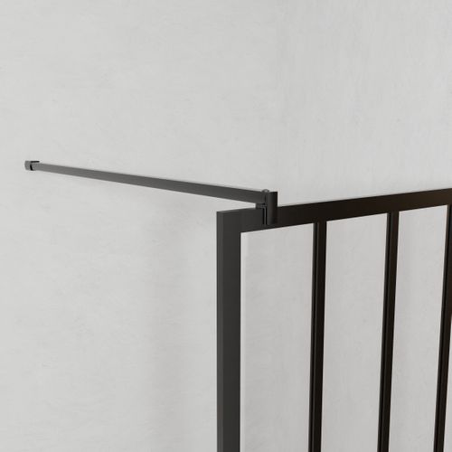 Paroi De Douche à L'italienne - 100x200 Cm Verre Transparent 5mm + Barre De Maintien Noir