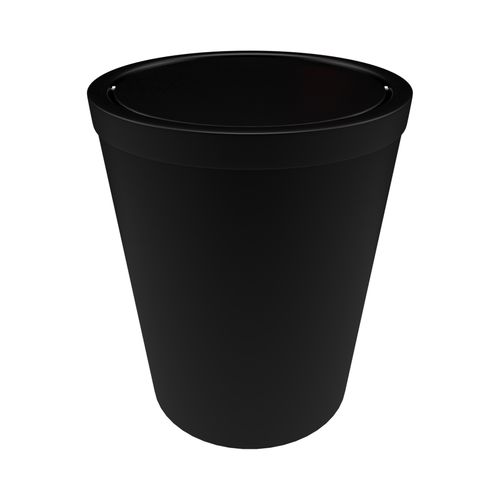 Poubelle Avec Couvercle Pivotant - D.20 Cmx(h) 24 Cm - Noir