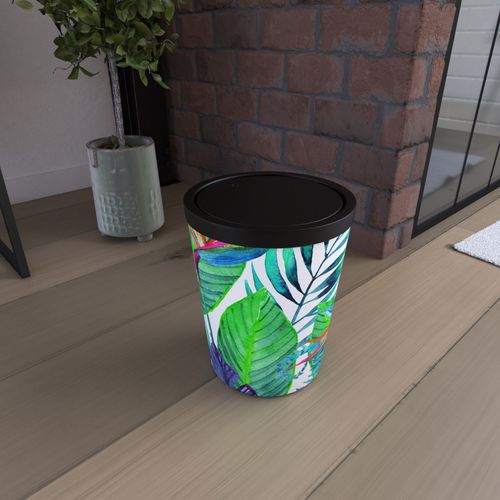 Poubelle Jungle Avec Couvercle Pivotant - D.20 Cmx(h) 24 Cm - Noir