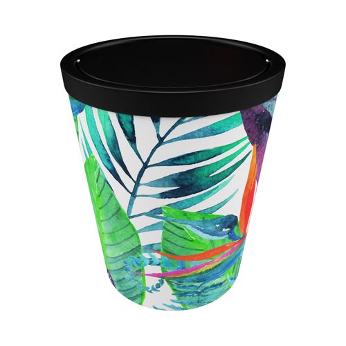 Poubelle Jungle Avec Couvercle Pivotant - D.20 Cmx(h) 24 Cm - Noir