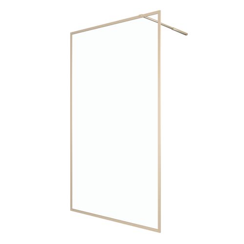 Paroi De Douche 120x200 Cm - Cadre Et Bras Aluminium Or Doré Brossé - Goldy Contouring