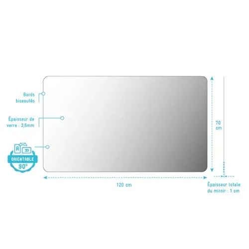 Miroir Salle De Bain - 120x70cm - Go
