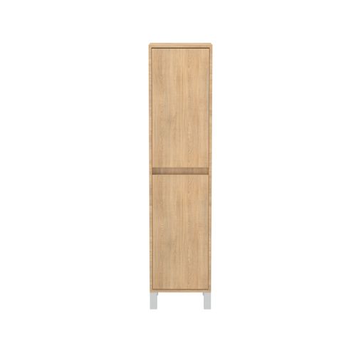 Colonne De Rangement Chêne Clair Sur Pieds - Hauteur 160 Cm - 2 Portes - Xenos
