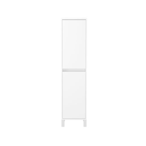 Colonne De Rangement Blanc Laqué Sur Pieds - Hauteur 160 Cm - 2 Portes - Xenos