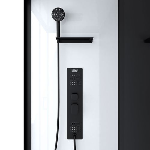 Cabine De Douche Rectangulaire Style Industrielle - 110x215x80 Cm - Noir