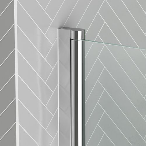 Pare Baignoire Rabattable Avec Porte-serviette 70x120 Cm - Profilé Chromé - Verre 4 Mm