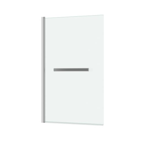 Pare Baignoire Rabattable Avec Porte-serviette 70x120 Cm - Profilé Chromé - Verre 4 Mm