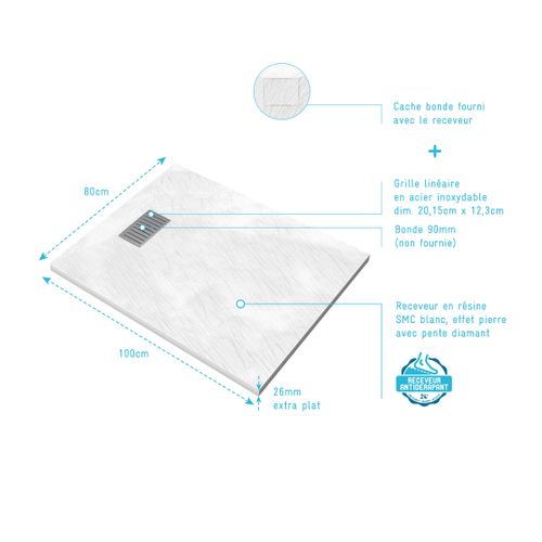 Receveur De Douche Linéaire 25 Mm - Modèle Fin, Toutes Tailles, Neuf (Marque REflexion)