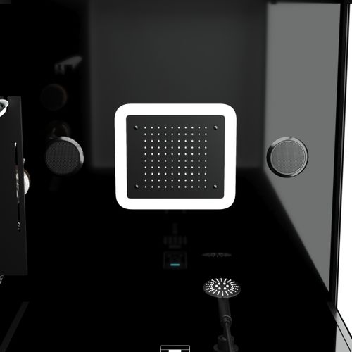 Cabine De Douche Hydromassante Porte Pivotante Et Panneau De Contrôle Tactile - 90x90x218 Cm - Noir