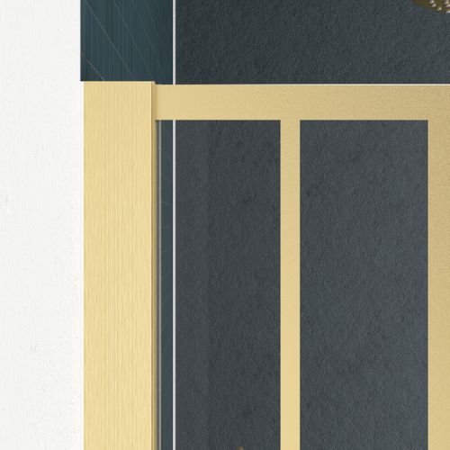 Paroi De Douche à L'italienne 120x195cm Sérigraphie Art Déco Arrondie - Or Brossé - Gatsby