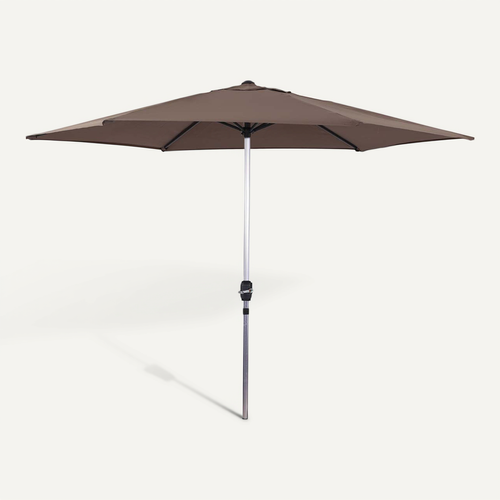 Parasol Jardin Droit Alu "sol" - Rond - D. 3m - Taupe