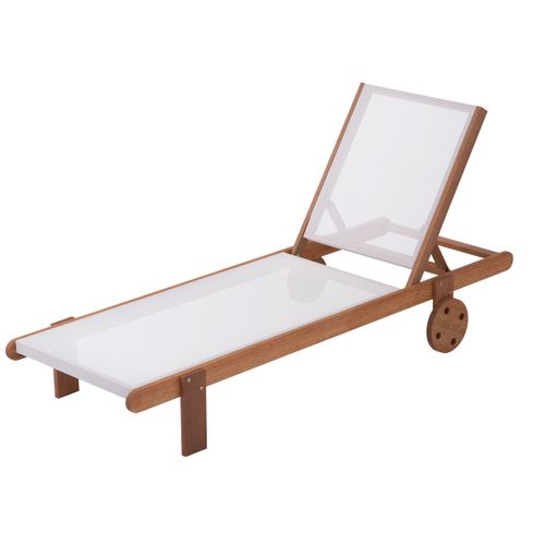 Lot De 2 Bains De Soleil En Bois Exotique "saïgon" - Maple - Ecru