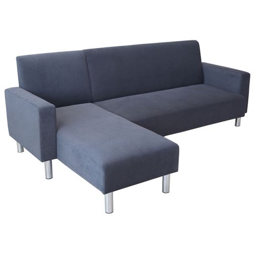 Canapé D'angle Tissu Réversible "rio" - 4 Places - Gris