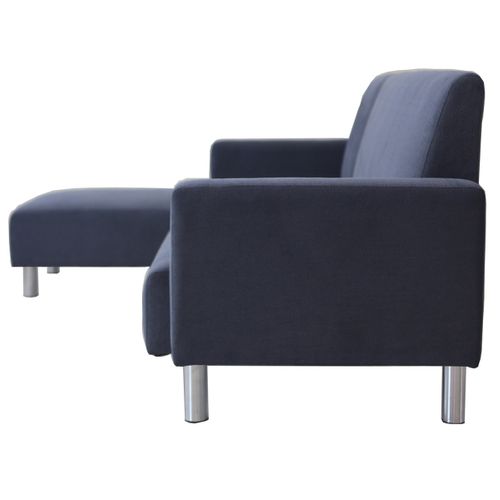 Canapé D'angle Tissu Réversible "rio" - 4 Places - Gris