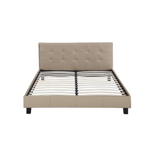 Lit Double En Pvc "julia" - 140 X 190 Cm - Taupe