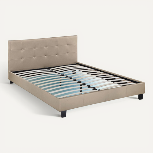 Lit Double En Pvc "julia" - 140 X 190 Cm - Taupe