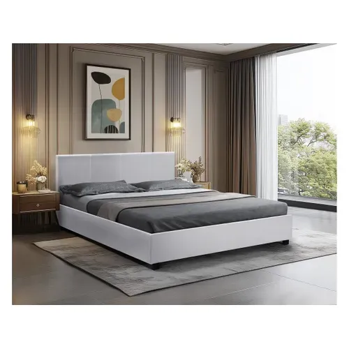Lit Double Avec Coffre "carla" - 140 X 190 Cm - Blanc