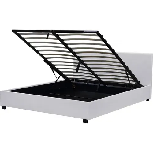 Lit Double Avec Coffre "carla" - 140 X 190 Cm - Blanc