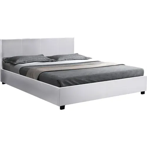 Lit Double Avec Coffre "carla" - 140 X 190 Cm - Blanc