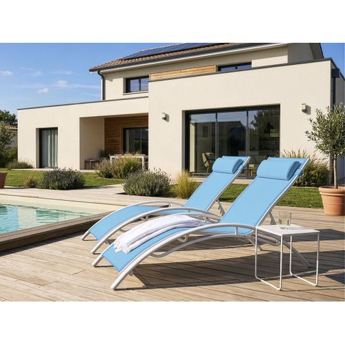 Bain De Soleil En Aluminium "beauty" - Phoenix - Bleu - Lot De 2