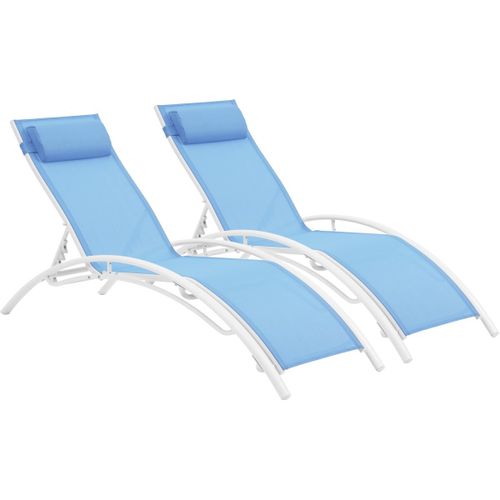 Bain De Soleil En Aluminium "beauty" - Phoenix - Bleu - Lot De 2