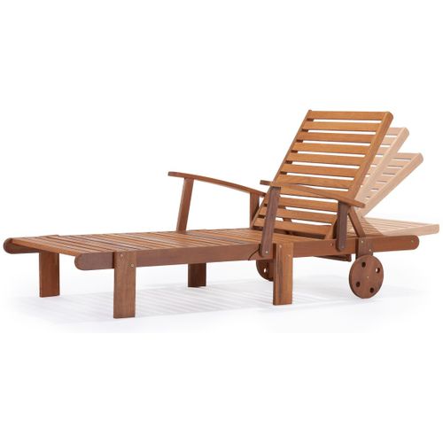 Bain De Soleil Pliant En Bois Exotique "tokyo" - Maple - Marron Clair