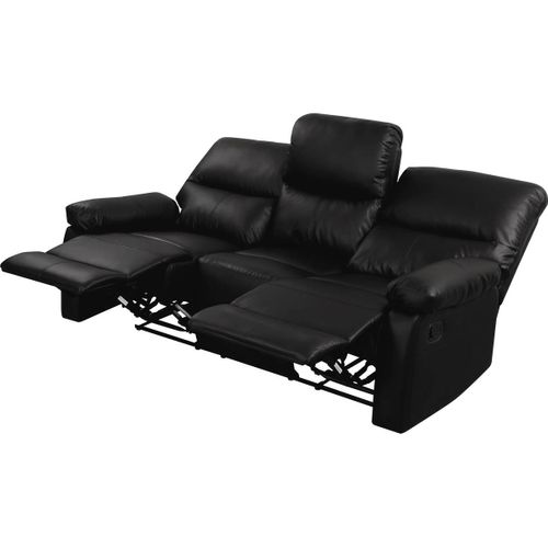 Canapé Relax "lincoln" - 197 X 89 X 103 Cm - 3 Places - Noir