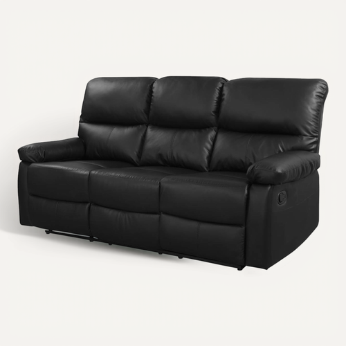 Canapé Relax "lincoln" - 197 X 89 X 103 Cm - 3 Places - Noir